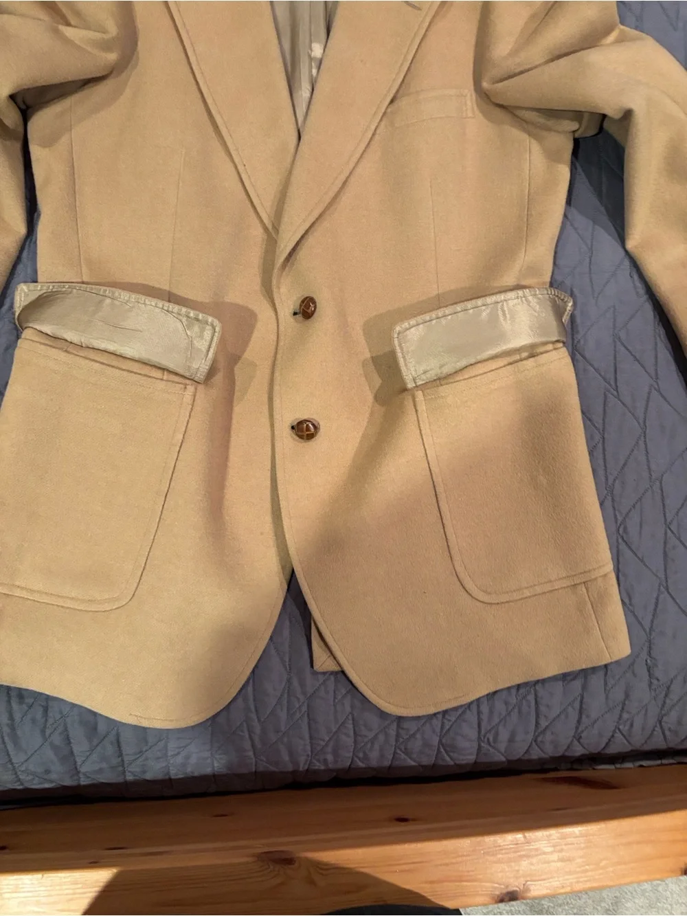 Vintage 1970s Littler Seattle Camel Wool Blazer Sport Coat German Made Flawed